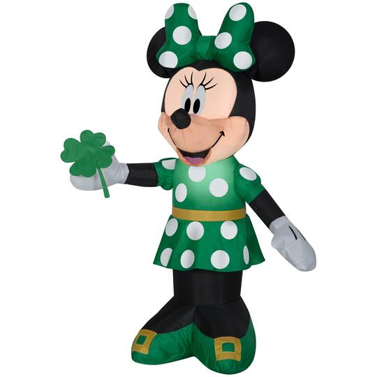 3.5ft. Airblown&#xAE; Inflatable St. Patrick&#x27;s Day Minnie Mouse